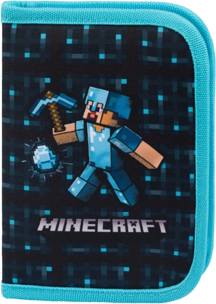 Trousse scolaire Minecraft avec motif de hache bleue
