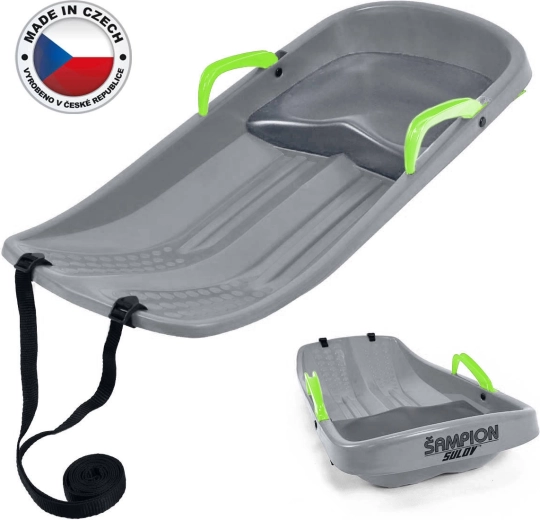 SULOV Champion luge pour enfants avec siège et sangle, grise