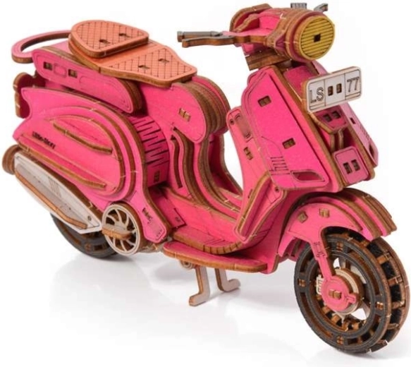 Little Story puzzle 3D en bois moto Sting Scooter rose