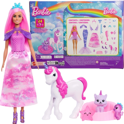 Calendrier de l’Avent Barbie Dreamtopia avec poupée et accessoires – 24 surprises