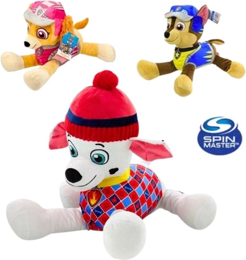 Peluche PAT’ PATROUILLE avec casquette – grand héros allongé