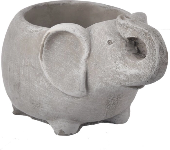 Pot décoratif en béton éléphant gris 19 × 12 × 12 cm