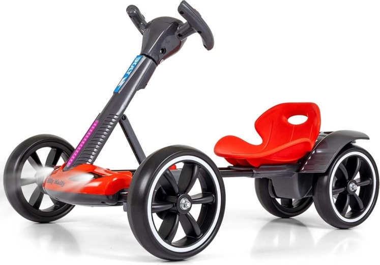 Motokart électrique Milly Mally Bolt 12 V avec télécommande et effets LED, rouge