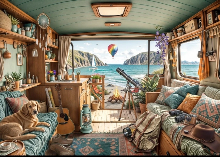 Puzzle Camping sur la côte 500 pièces BLUEBIRD