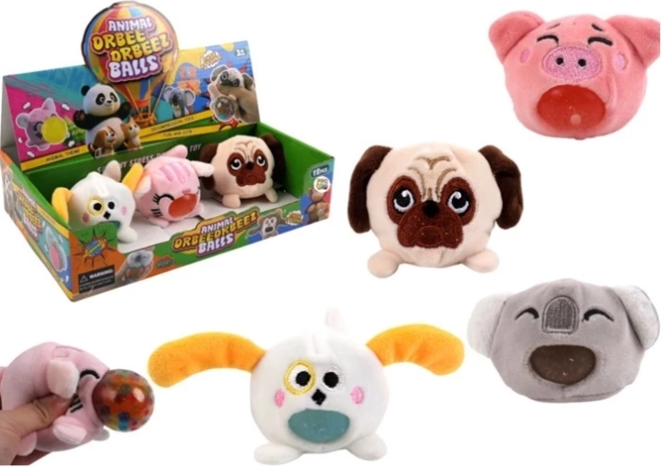 Jouet antistress en peluche à presser (animal) avec bulle de gel