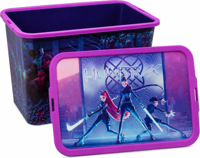 Boîte de rangement K-Pop Demon Hunters avec couvercle à clips 23 l