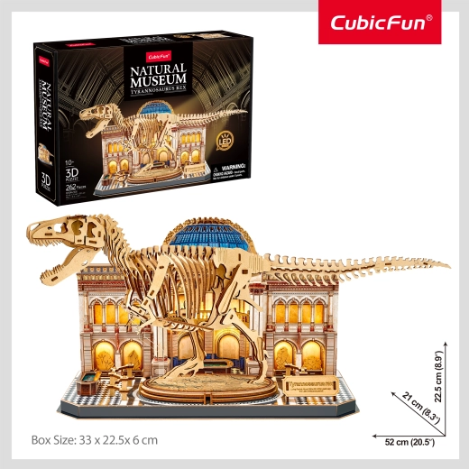 CubicFun puzzle 3D Natural Museum Tyrannosaurus Rex avec éclairage LED