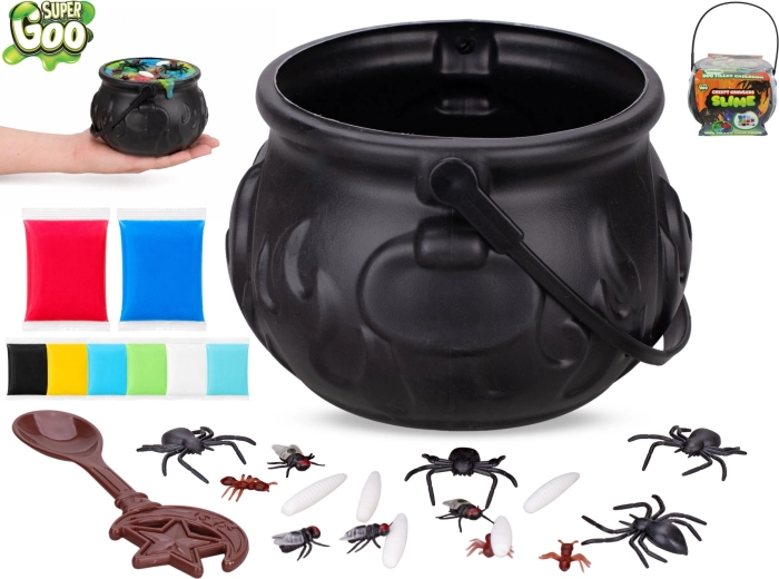 Chaudron magique avec slime et insectes Super Goo (8× 27 g)