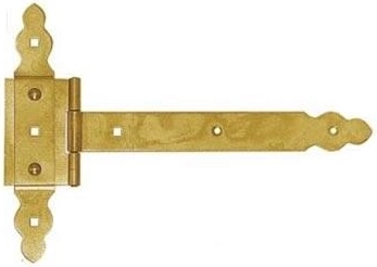 Charnière décorative de portillon 250 × 215 × 35 mm, acier zingué jaune