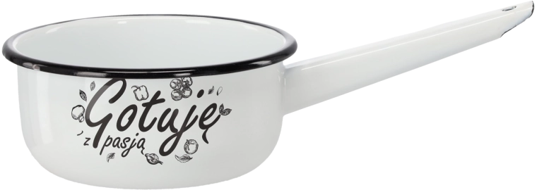 Casserole émaillée avec poignée 1,5 l, 16 cm, blanche Gotuję z pasją
