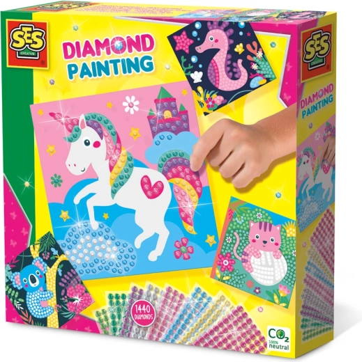Décoration avec pierres scintillantes animaux joyeux