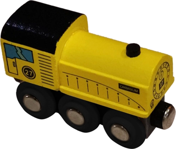 Babu locomotive en bois jaune