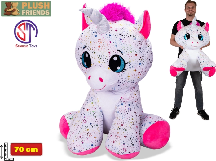 Grand licorne en peluche assise Star Sparkle 70 cm