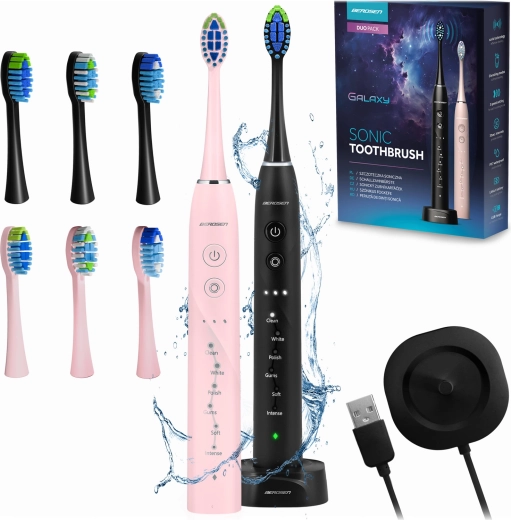 Brosses à dents électriques soniques BERDSEN Galaxy Duo – lot de 2