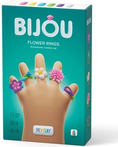 Bagues fleuries Bijou en pâte à modeler plastique Hey Clay