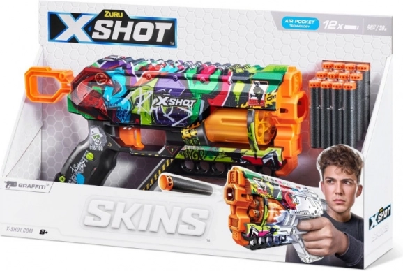 X-SHOT Skins Griefer Graffiti blaster avec 12 fléchettes en mousse