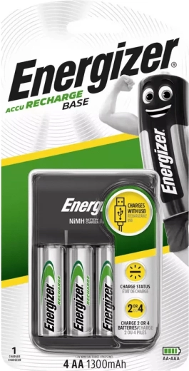 Chargeur de batteries USB Energizer avec piles AA rechargeables