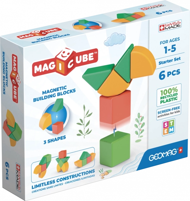 Geomag Magicube Shapes – jeu de construction magnétique pour tout-petits, 6 pièces
