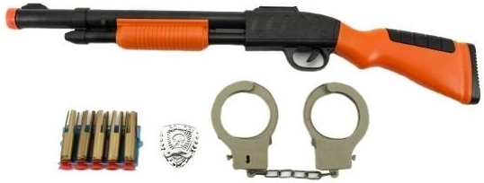 Ensemble de jouets de policier avec fusil, balles et menottes