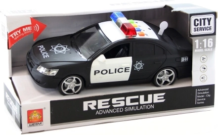 Voiture de police à piles avec son et lumière 1:16