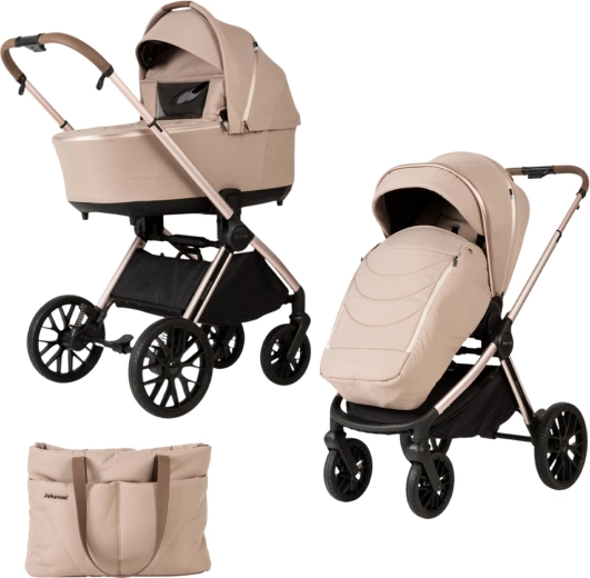Poussette combinée Adamex Bianco 2 en 1 champagne latte – 2 Champagne Latte