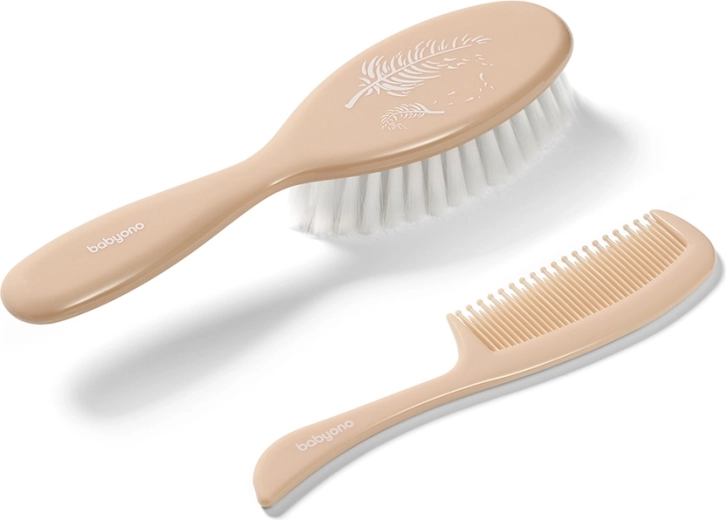 Babyono brosse et peigne pour cheveux Beige