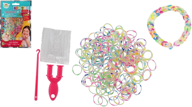 Kit créatif de tressage d’élastiques – 200 pcs