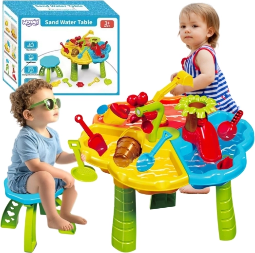 Table de jeu Woopie pour l’eau et le sable avec chaise 2-en-1