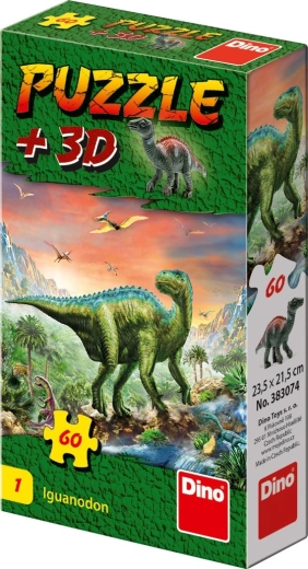 Puzzle Dino dinosaures 60 pièces avec figurine (mix 6 motifs) - 1 pièce