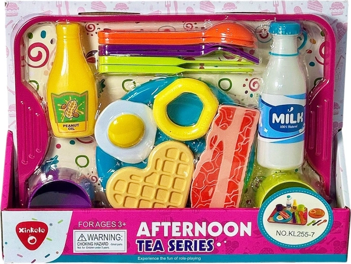 Set de cuisine avec aliments et vaisselle pour enfants