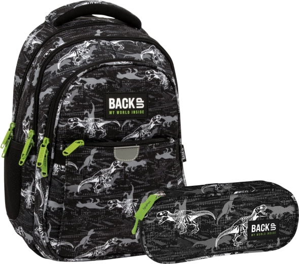 Set scolaire BackUP T-Rex 2v1 – sac à dos et trousse