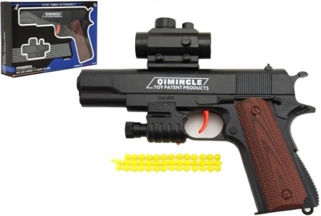 Pistolet en plastique à billes souples - 20 cm