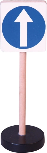 Panneau de signalisation en bois - circulation obligatoire tout droit