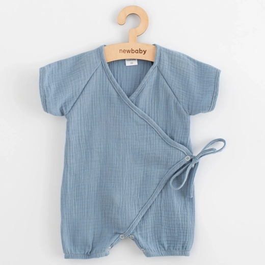 Combinaison d’été en mousseline pour bébé New Baby bleue