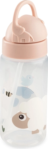 Done by Deer gourde avec paille Tiny farm rose 350 ml