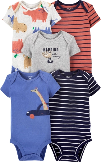 Body bébé en coton Carter’s à manches courtes, lot de 5, taille 56