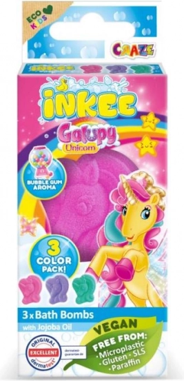 Inkee mini coffret de bombes de bain effervescentes Licorne Galupy