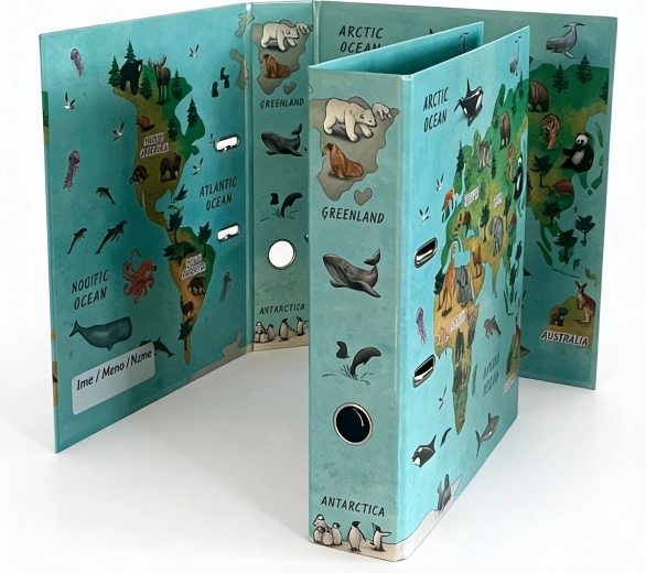 Classeur à levier design A4 7,5 cm – carte du monde