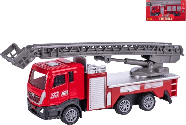 Camion de pompiers en métal 12 cm à rétrofriction