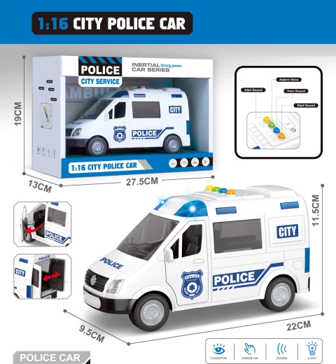 Voiture de police avec lumière et son