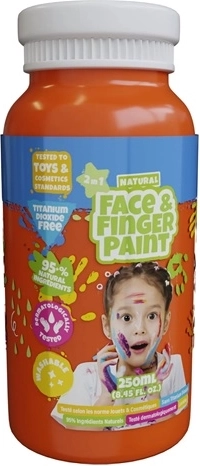 Boti Natural peinture naturelle pour peinture au doigt et maquillage – orange 250 ml