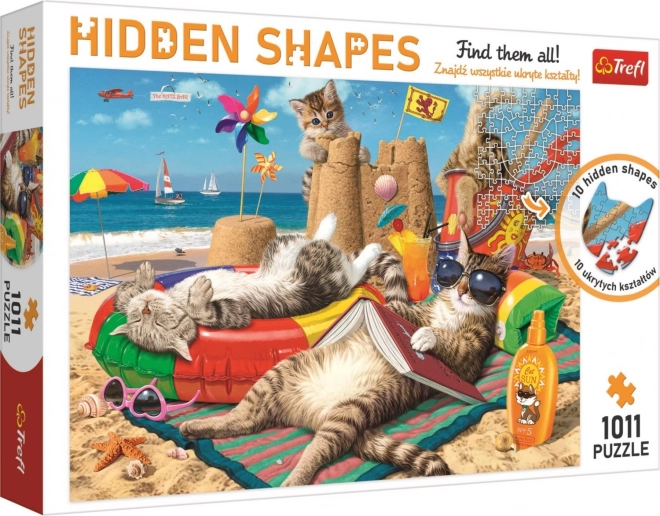 TREFL Puzzle Hidden Shapes : Vacances des chats 1011 pièces