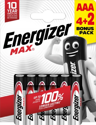 Piles alcalines Energizer Max AAA - 6 pièces