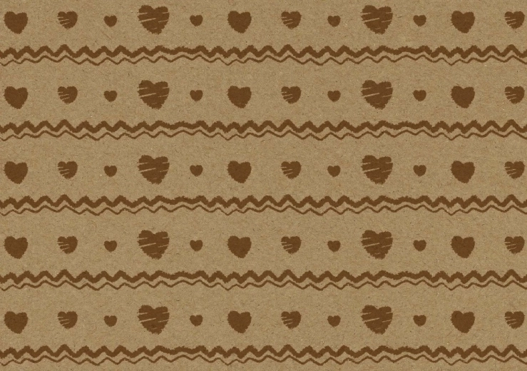 Enveloppe colorée C6 en kraft avec motif de cœurs
