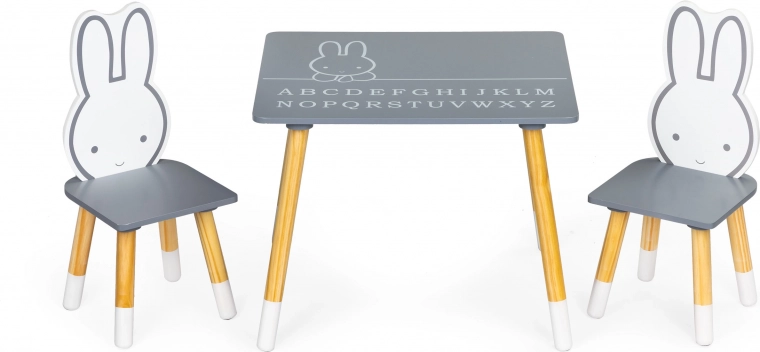 Table et chaise enfants avec motif lapin, ensemble de meubles Ecotoys