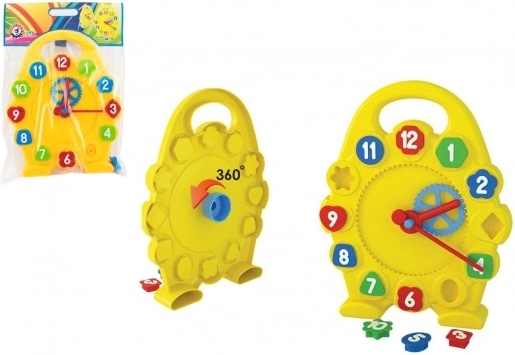 Horloge éducative à encastrer en plastique dans un sachet 28x41x5 cm