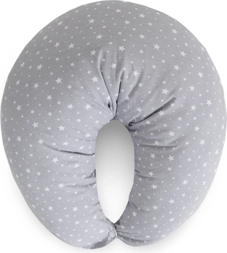 Ceba baby coussin d’allaitement Huggy, basique gris étoiles, 150 × 60 × 37 cm