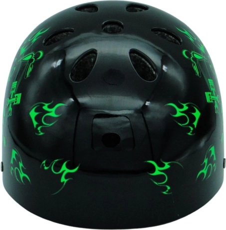 Casque vélo et skate tête de mort noir-vert M (55–58 cm)