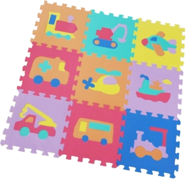 Puzzle de sol en mousse véhicules 9 pcs