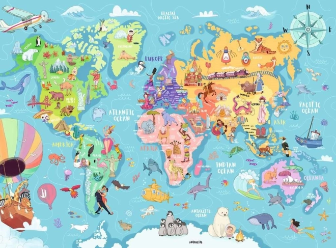 Puzzle Carte du monde XXL 100 pièces
